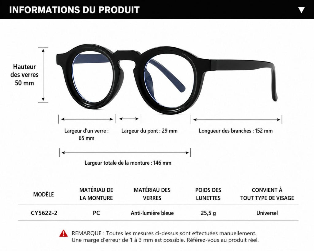 Lunettes anti lumière bleue