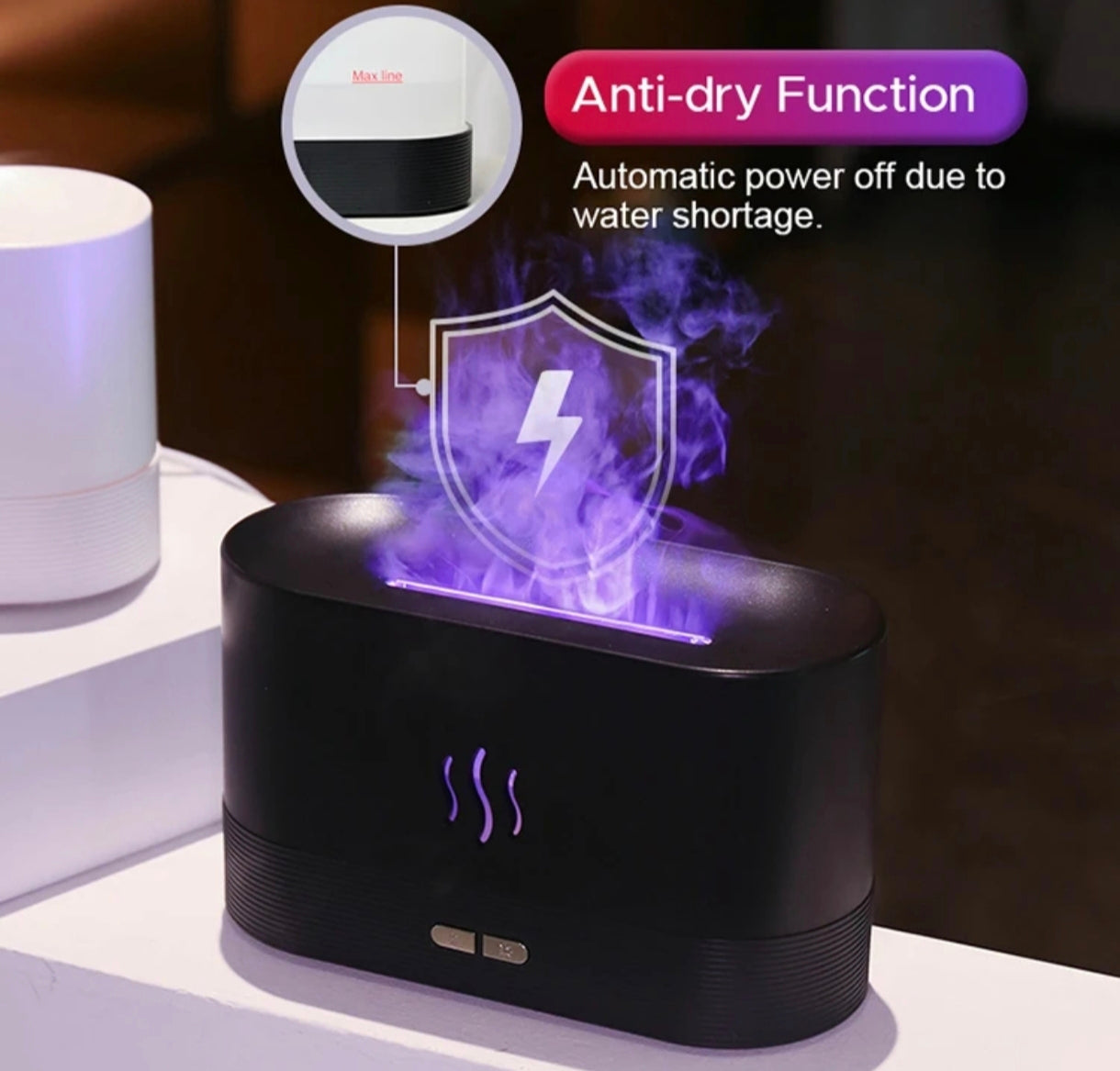🔥 Diffuseur d'Huiles Essentielles & Humidificateur Effet Flamme : L'Ambiance Cocooning & Bien-Être