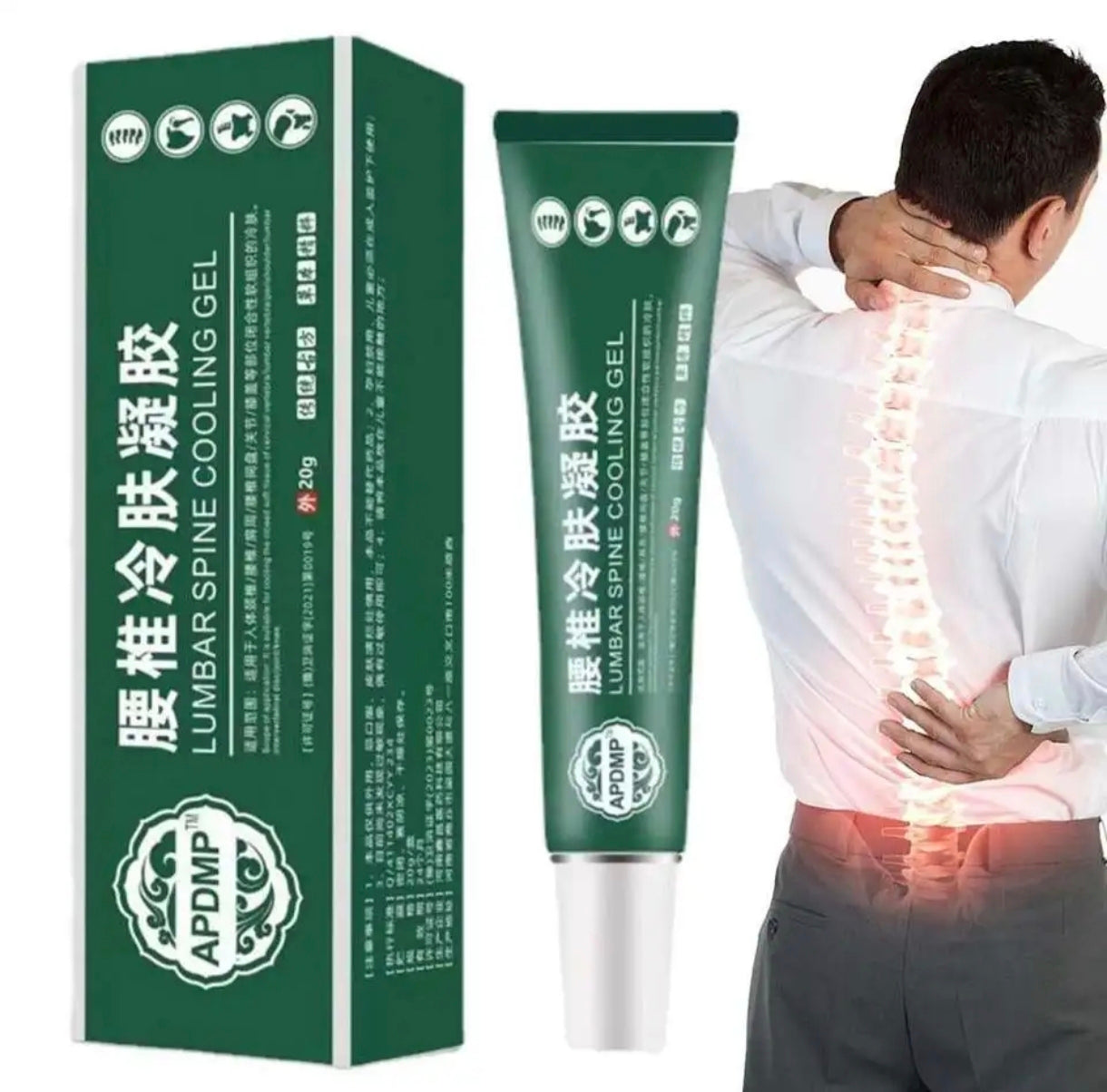 🌱 Gel Apaisant & Rafraîchissant APDMP™ pour Colonne Lombaire — Soulagement Ciblé à 5900 FCFA