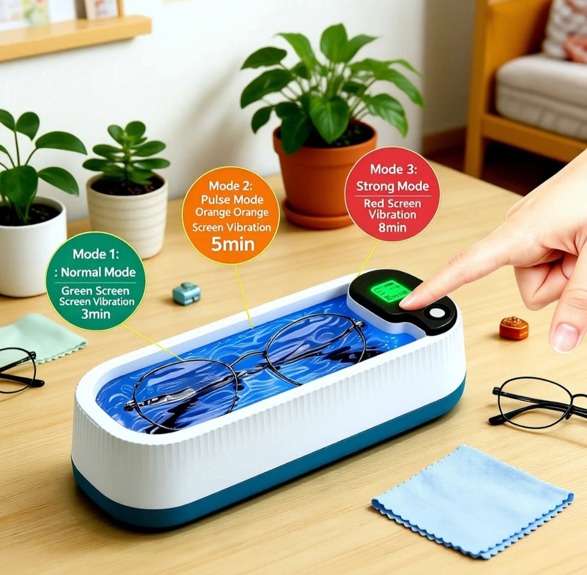 ✨ NETTOYEUR ULTRA-SONS PORTABLE : Nettoyant Multifonction Ultrasonique pour Bijoux, Lunettes, Pinceaux & Objets du Quotidien à 9000