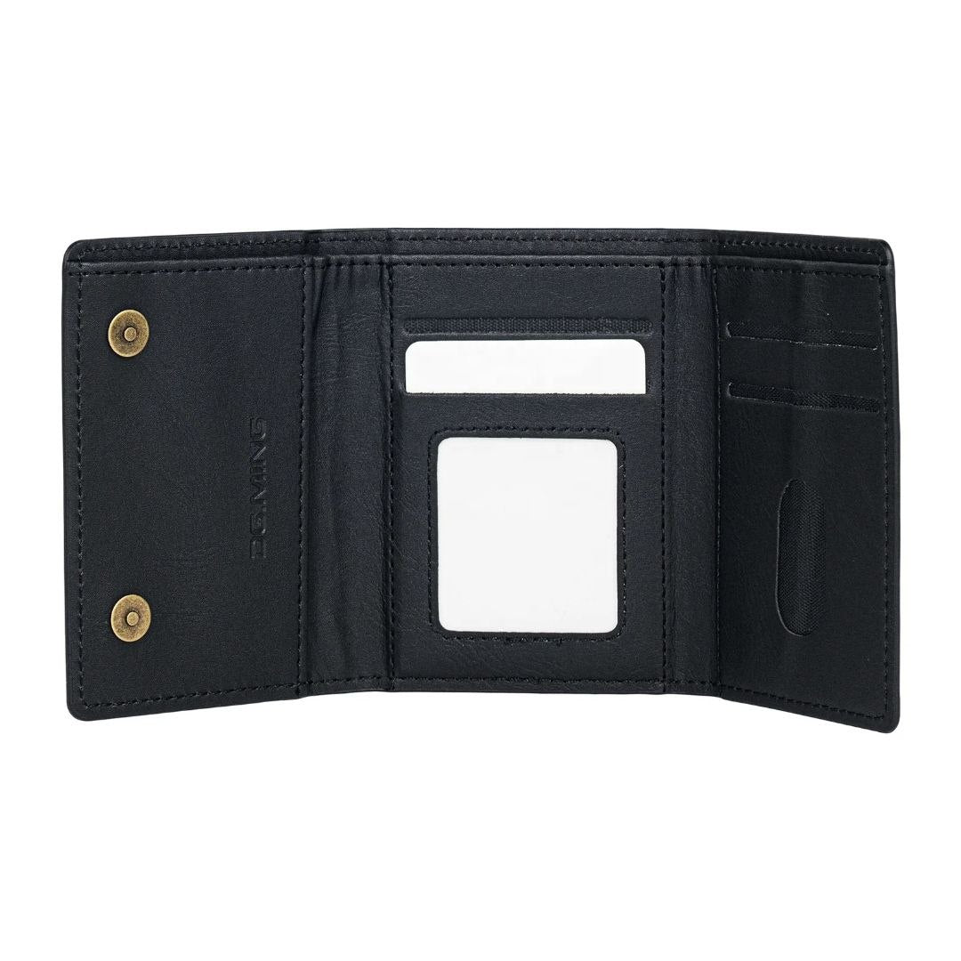 💼 Étui portefeuille magnétique rétro haut de gamme en cuir PU à trois volets avec porte-cartes multiple