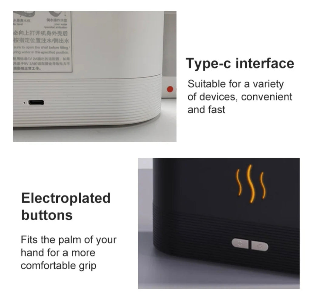 🔥 Diffuseur d'Huiles Essentielles & Humidificateur Effet Flamme : L'Ambiance Cocooning & Bien-Être