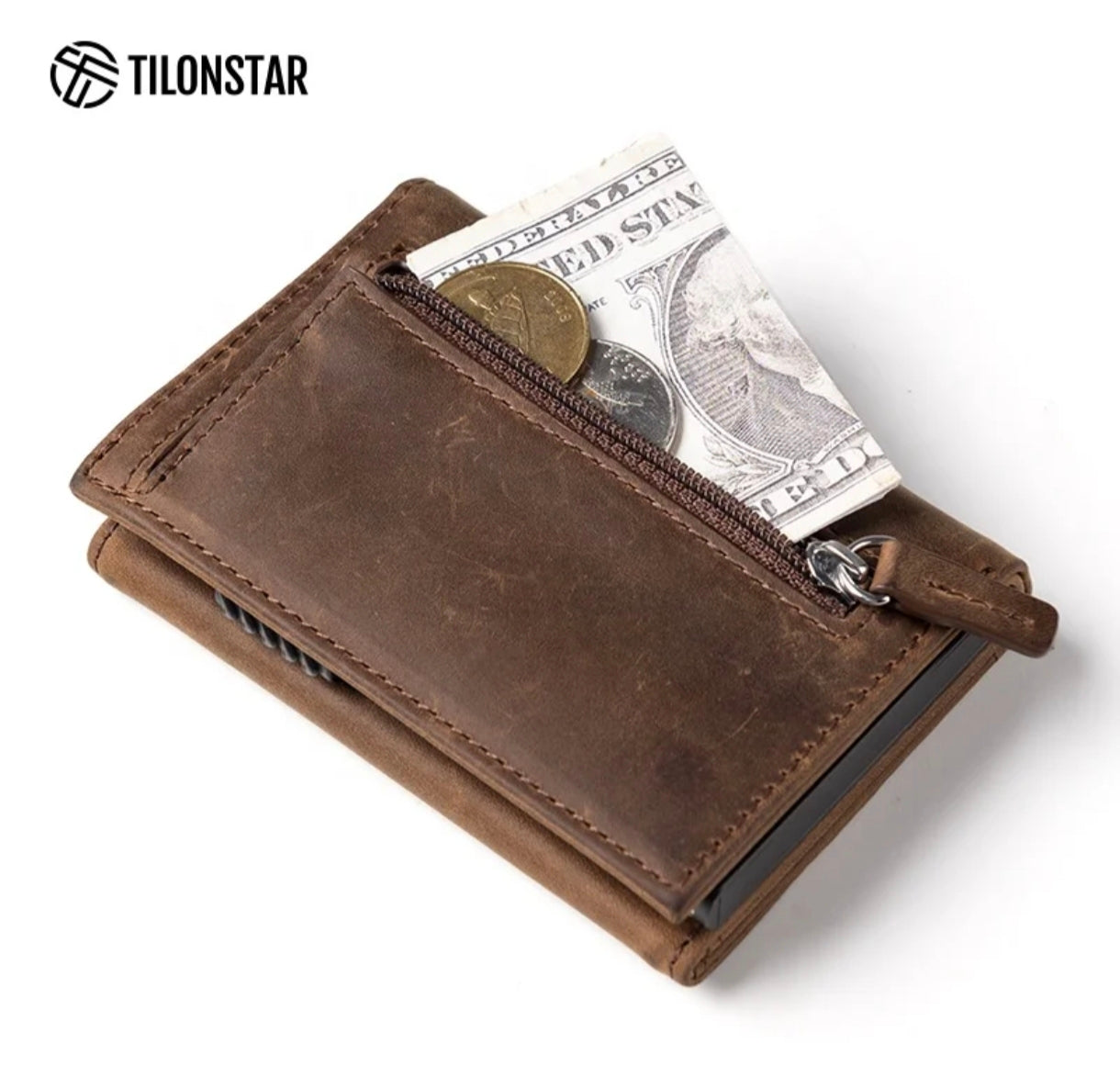 💳TILONSTAR : Portefeuille Trifold en Cuir Véritable & Haute Fonctionnalité