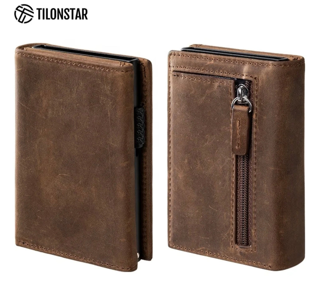 💳TILONSTAR : Portefeuille Trifold en Cuir Véritable & Haute Fonctionnalité