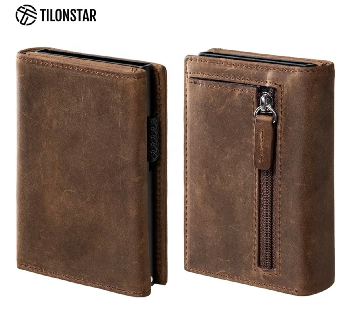 💳TILONSTAR : Portefeuille Trifold en Cuir Véritable & Haute Fonctionnalité