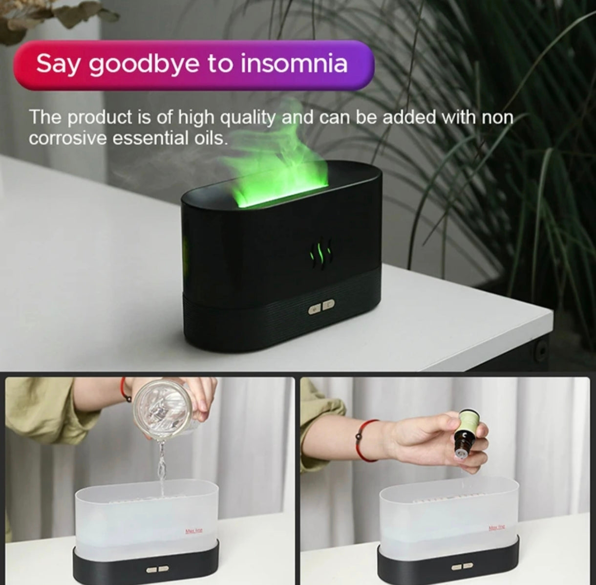 🔥 Diffuseur d'Huiles Essentielles & Humidificateur Effet Flamme : L'Ambiance Cocooning & Bien-Être
