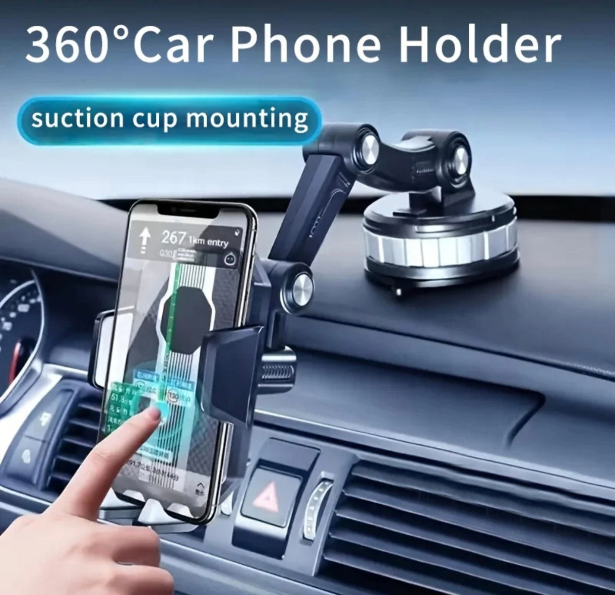 🚗 Support Téléphone Voiture 360° — Ventouse Ultra-Grip & amp; Bras Extensible - 7500f