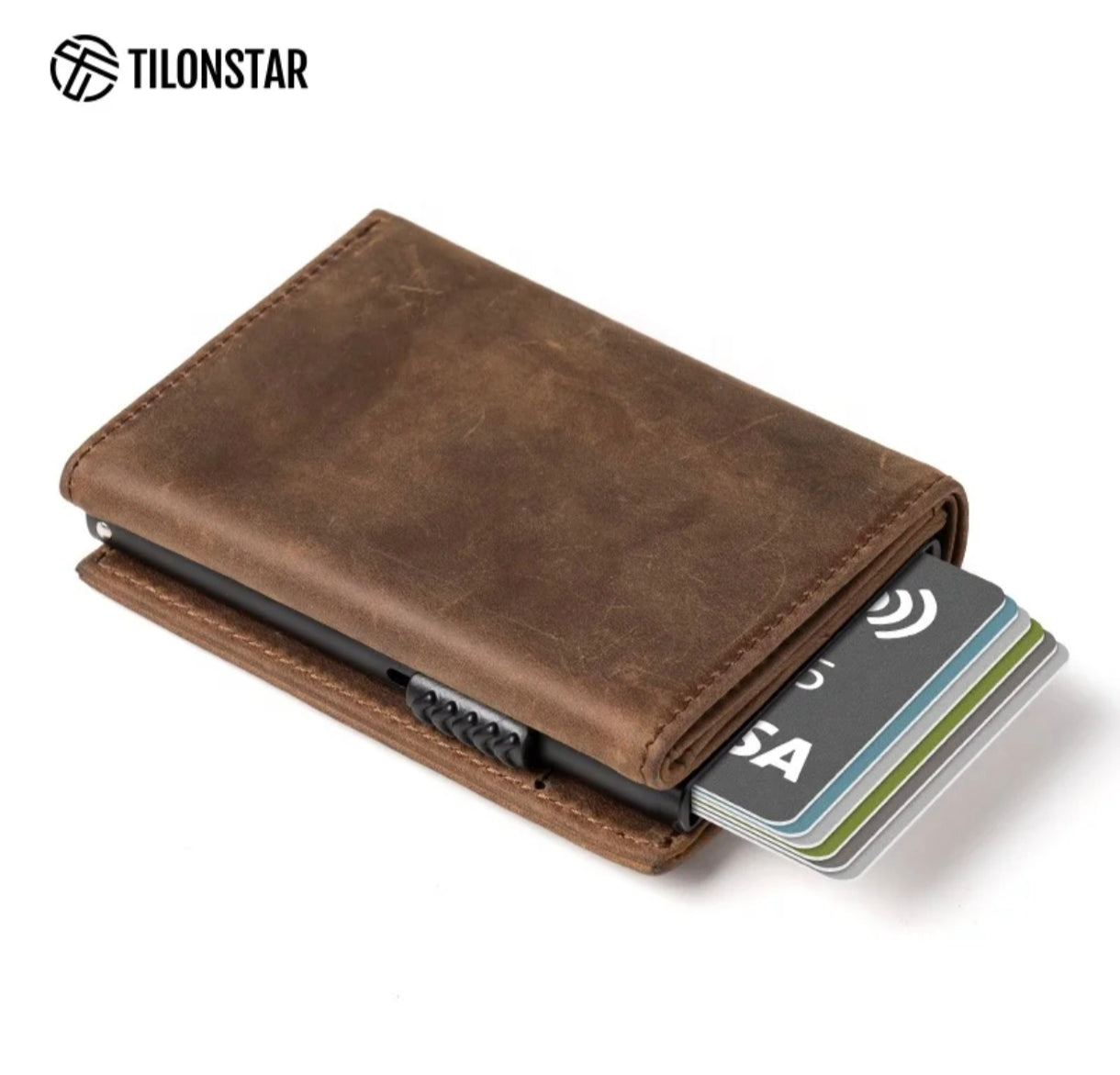 💳TILONSTAR : Portefeuille Trifold en Cuir Véritable & Haute Fonctionnalité
