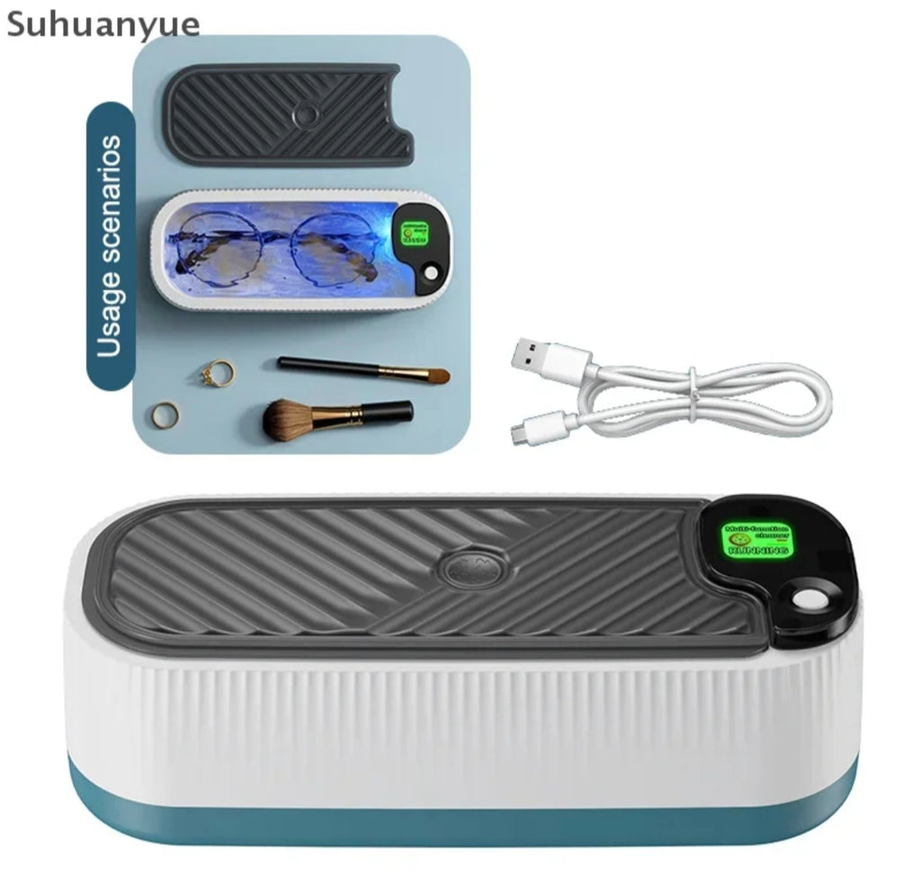 ✨ NETTOYEUR ULTRA-SONS PORTABLE : Nettoyant Multifonction Ultrasonique pour Bijoux, Lunettes, Pinceaux & Objets du Quotidien à 9000