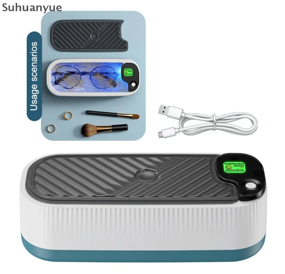 ✨ NETTOYEUR ULTRA-SONS PORTABLE : Nettoyant Multifonction Ultrasonique pour Bijoux, Lunettes, Pinceaux & Objets du Quotidien à 9000
