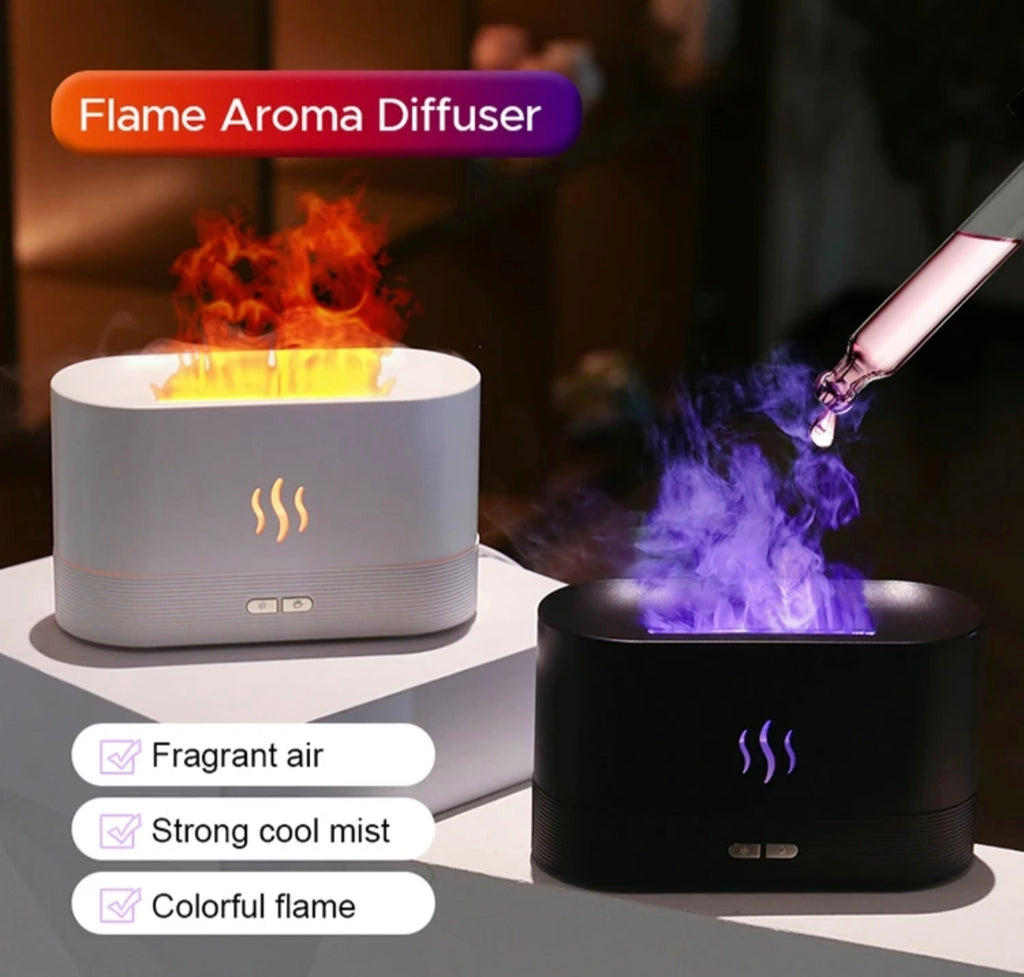 🔥 Diffuseur d'Huiles Essentielles & Humidificateur Effet Flamme : L'Ambiance Cocooning & Bien-Être