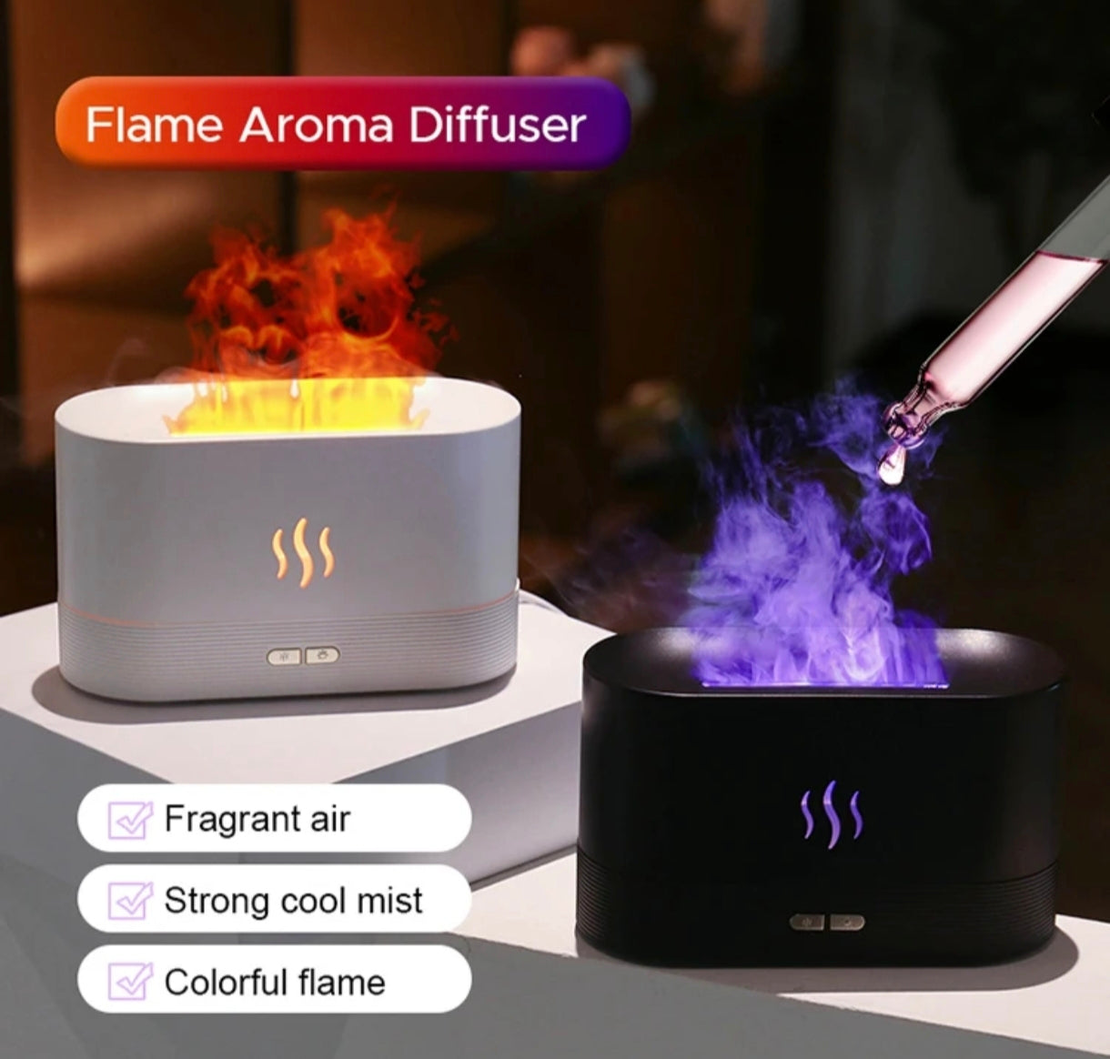 🔥 Diffuseur d'Huiles Essentielles & Humidificateur Effet Flamme : L'Ambiance Cocooning & Bien-Être